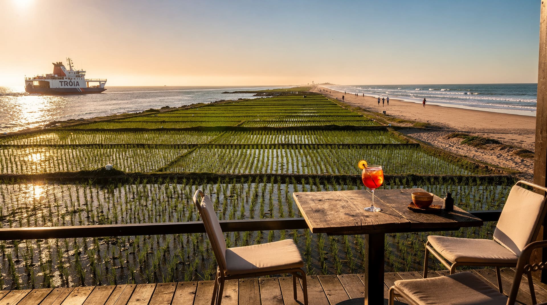Comporta day trip from Lisbon: Tróia ferry, rice paddies, beach and the €15 cocktail