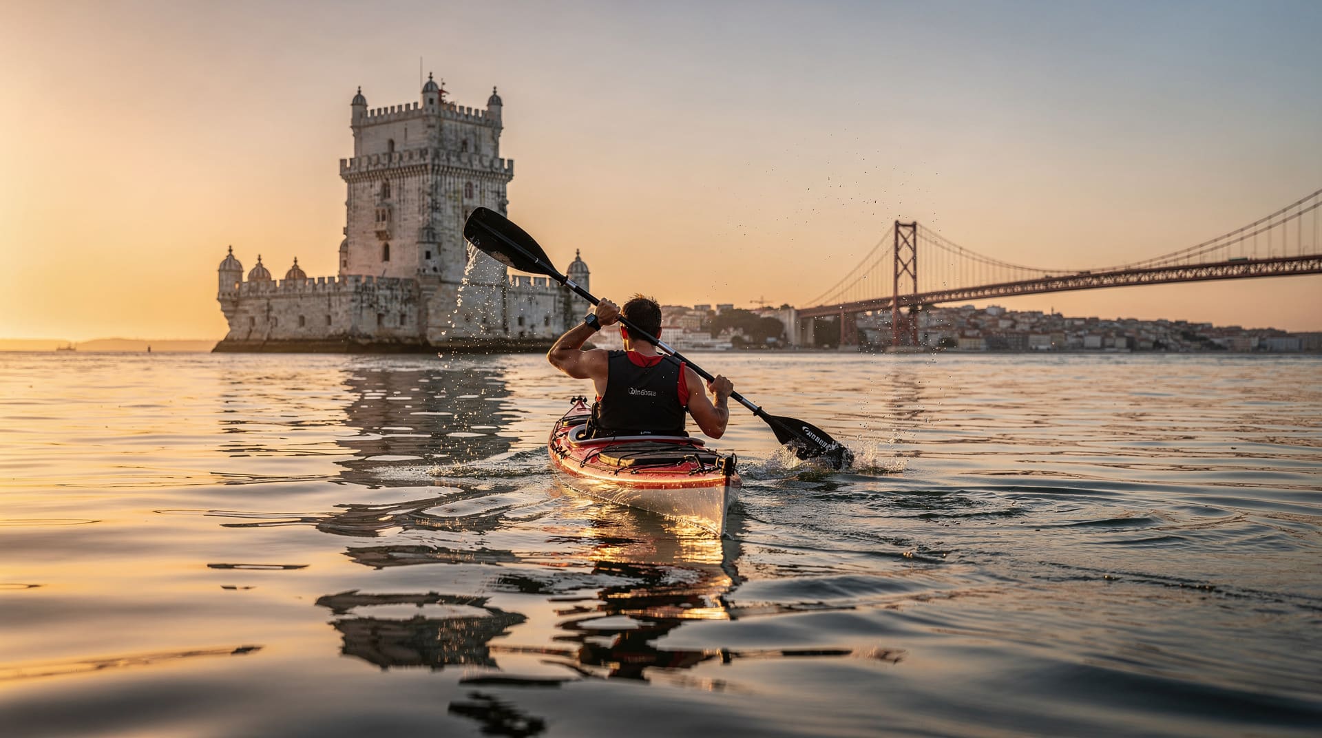 Kayak and SUP on the Tagus: Belém docks, calm-water routes and sunset paddles