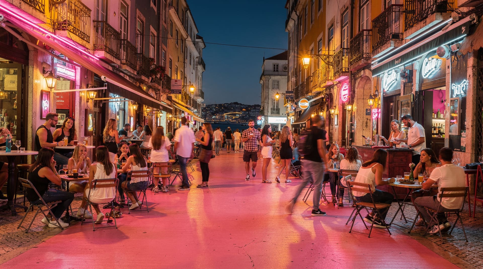 Pink Street and Cais do Sodré: Lisbon's riverside nightlife strip