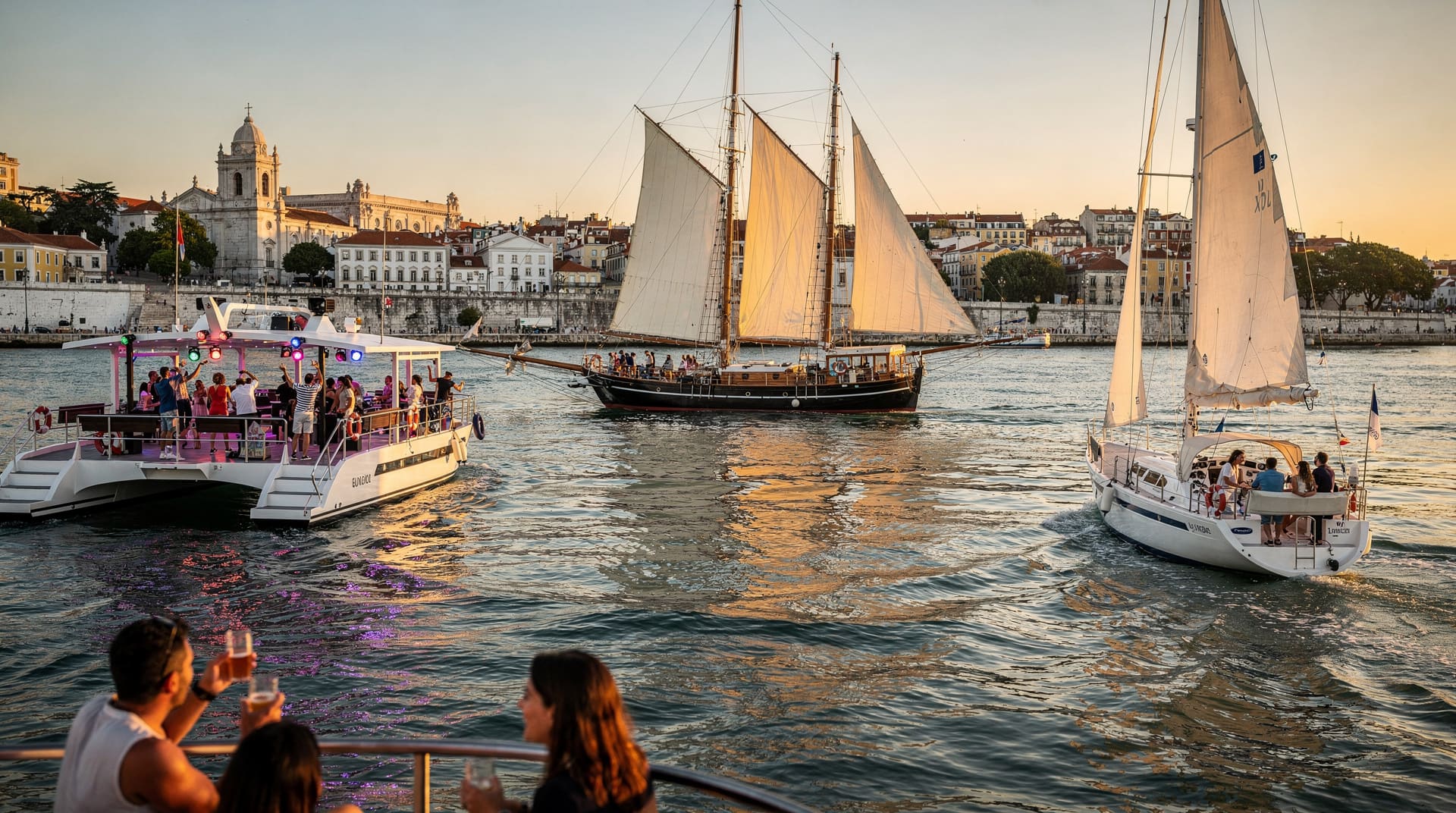 Which Tagus cruise to book: party catamaran vs sailboat vs schooner